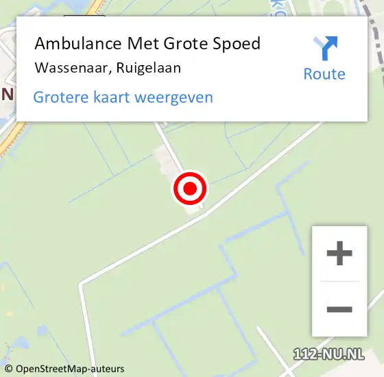 Locatie op kaart van de 112 melding: Ambulance Met Grote Spoed Naar Wassenaar, Ruigelaan op 23 augustus 2014 18:29