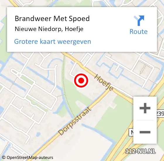 Locatie op kaart van de 112 melding: Brandweer Met Spoed Naar Nieuwe Niedorp, Hoefje op 28 april 2023 20:33