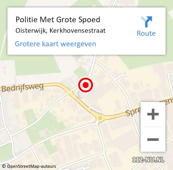 Locatie op kaart van de 112 melding: Politie Met Grote Spoed Naar Oisterwijk, Kerkhovensestraat op 28 april 2023 21:09