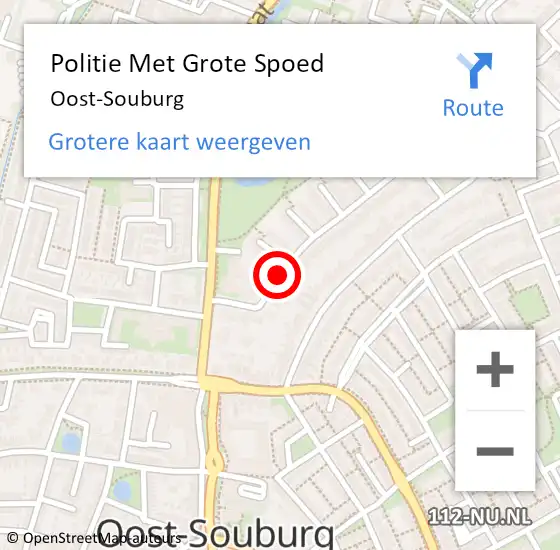 Locatie op kaart van de 112 melding: Politie Met Grote Spoed Naar Oost-Souburg op 28 april 2023 23:54