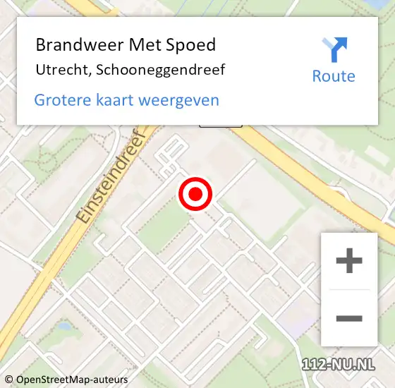 Locatie op kaart van de 112 melding: Brandweer Met Spoed Naar Utrecht, Schooneggendreef op 29 april 2023 00:46