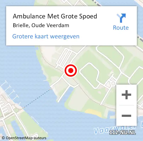 Locatie op kaart van de 112 melding: Ambulance Met Grote Spoed Naar Brielle, Oude Veerdam op 29 april 2023 00:54