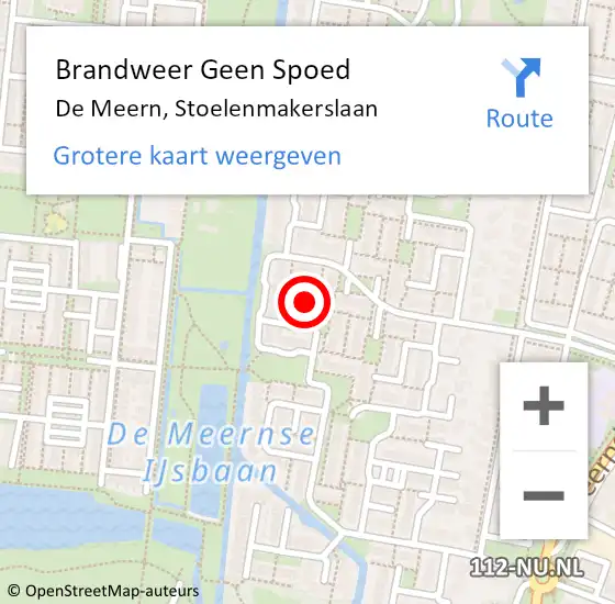 Locatie op kaart van de 112 melding: Brandweer Geen Spoed Naar De Meern, Stoelenmakerslaan op 29 april 2023 01:50