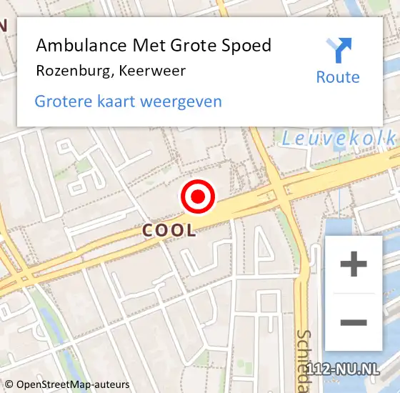 Locatie op kaart van de 112 melding: Ambulance Met Grote Spoed Naar Rozenburg, Keerweer op 29 april 2023 02:45