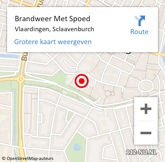 Locatie op kaart van de 112 melding: Brandweer Met Spoed Naar Vlaardingen, Sclaavenburch op 29 april 2023 07:22