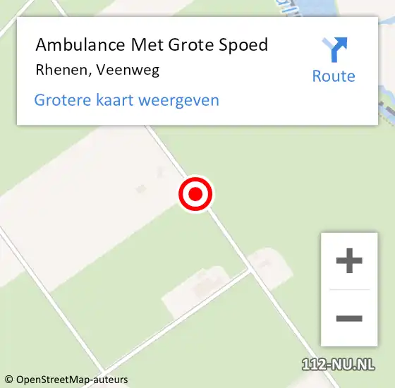 Locatie op kaart van de 112 melding: Ambulance Met Grote Spoed Naar Rhenen, Veenweg op 23 augustus 2014 19:09