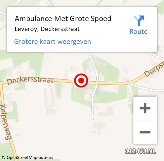 Locatie op kaart van de 112 melding: Ambulance Met Grote Spoed Naar Leveroy, Deckersstraat op 29 april 2023 09:22