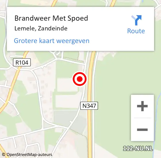 Locatie op kaart van de 112 melding: Brandweer Met Spoed Naar Lemele, Zandeinde op 29 april 2023 09:27