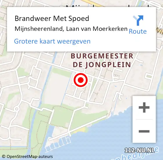 Locatie op kaart van de 112 melding: Brandweer Met Spoed Naar Mijnsheerenland, Laan van Moerkerken op 29 april 2023 09:42