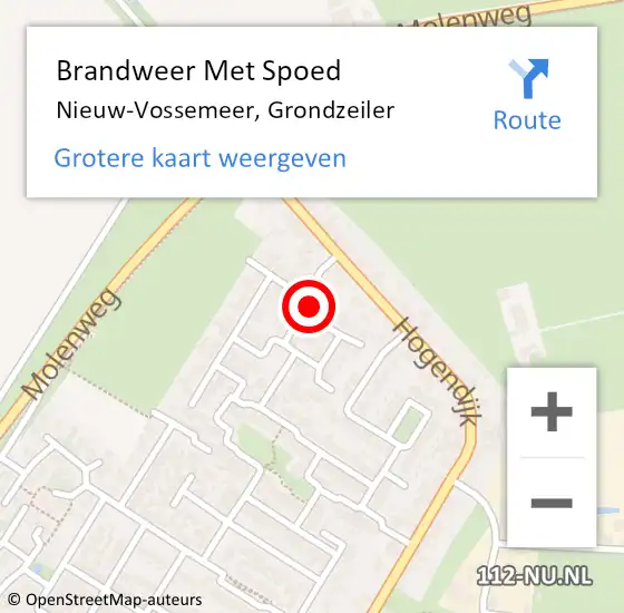 Locatie op kaart van de 112 melding: Brandweer Met Spoed Naar Nieuw-Vossemeer, Grondzeiler op 29 april 2023 11:21