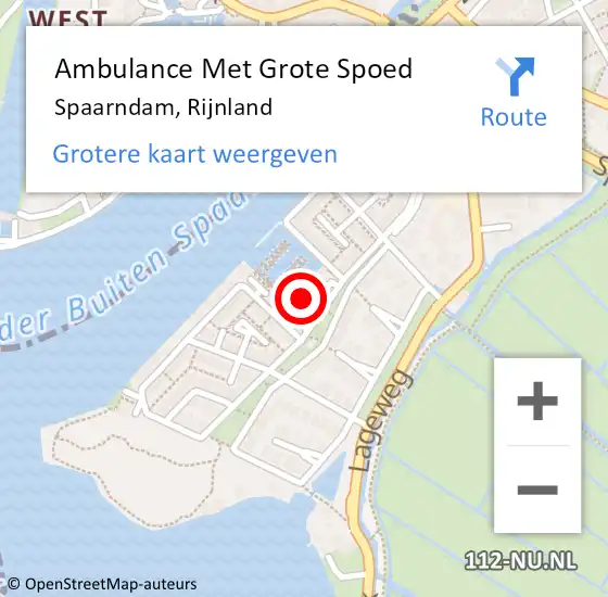 Locatie op kaart van de 112 melding: Ambulance Met Grote Spoed Naar Spaarndam, Rijnland op 29 april 2023 11:28