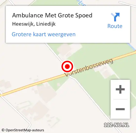 Locatie op kaart van de 112 melding: Ambulance Met Grote Spoed Naar Heeswijk, Liniedijk op 9 september 2013 11:43