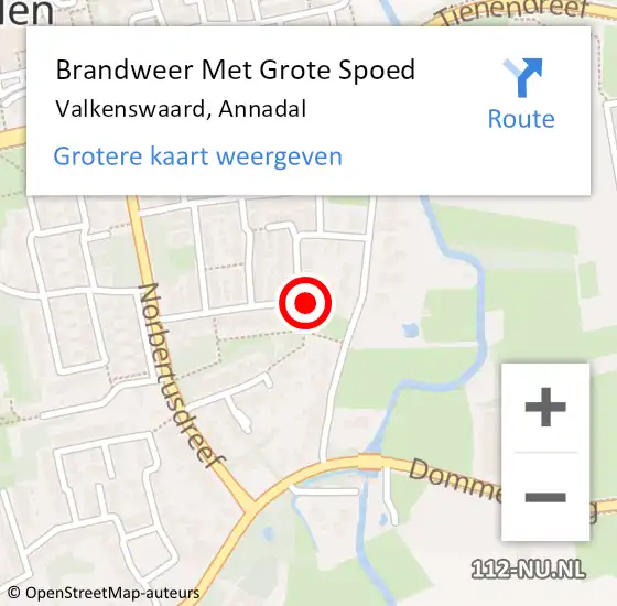 Locatie op kaart van de 112 melding: Brandweer Met Grote Spoed Naar Valkenswaard, Annadal op 29 april 2023 12:06