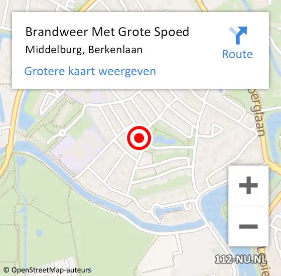 Locatie op kaart van de 112 melding: Brandweer Met Grote Spoed Naar Middelburg, Berkenlaan op 29 april 2023 12:25