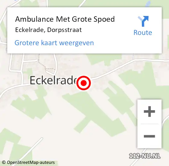 Locatie op kaart van de 112 melding: Ambulance Met Grote Spoed Naar Eckelrade, Dorpsstraat op 23 augustus 2014 19:43