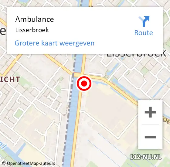 Locatie op kaart van de 112 melding: Ambulance Lisserbroek op 29 april 2023 13:56