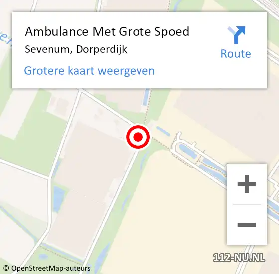 Locatie op kaart van de 112 melding: Ambulance Met Grote Spoed Naar Sevenum, Dorperdijk op 23 augustus 2014 19:53