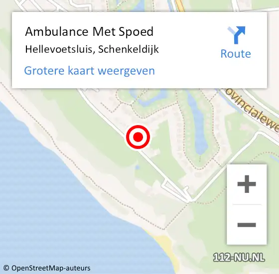 Locatie op kaart van de 112 melding: Ambulance Met Spoed Naar Hellevoetsluis, Schenkeldijk op 29 april 2023 15:13