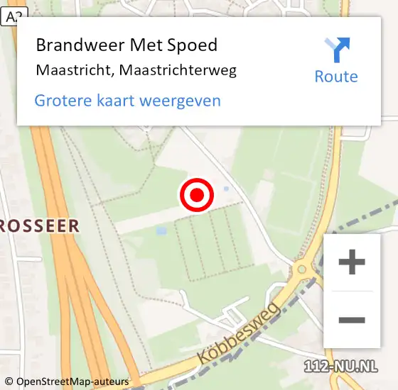 Locatie op kaart van de 112 melding: Brandweer Met Spoed Naar Maastricht, Maastrichterweg op 29 april 2023 15:37