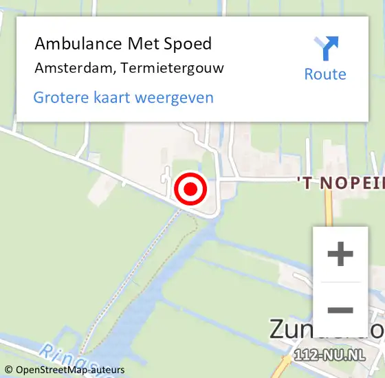 Locatie op kaart van de 112 melding: Ambulance Met Spoed Naar Amsterdam, Termietergouw op 29 april 2023 16:08