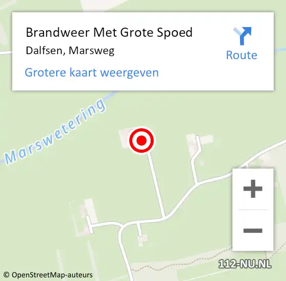 Locatie op kaart van de 112 melding: Brandweer Met Grote Spoed Naar Dalfsen, Marsweg op 29 april 2023 16:17