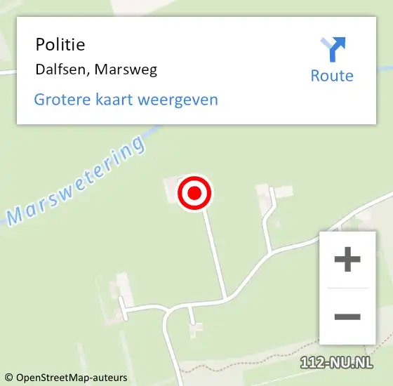 Locatie op kaart van de 112 melding: Politie Dalfsen, Marsweg op 29 april 2023 16:20