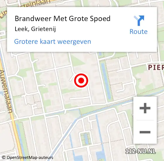 Locatie op kaart van de 112 melding: Brandweer Met Grote Spoed Naar Leek, Grietenij op 29 april 2023 17:18