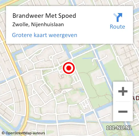 Locatie op kaart van de 112 melding: Brandweer Met Spoed Naar Zwolle, Nijenhuislaan op 29 april 2023 17:25