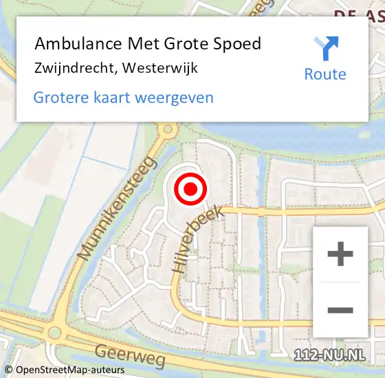 Locatie op kaart van de 112 melding: Ambulance Met Grote Spoed Naar Zwijndrecht, Westerwijk op 29 april 2023 17:36