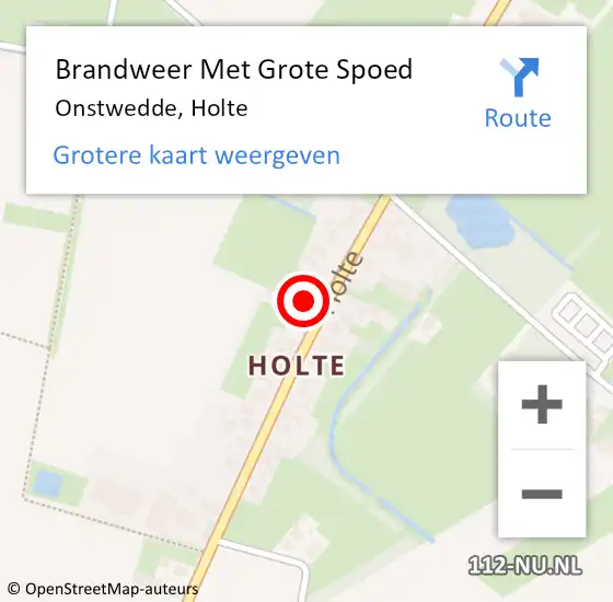 Locatie op kaart van de 112 melding: Brandweer Met Grote Spoed Naar Onstwedde, Holte op 23 augustus 2014 20:18