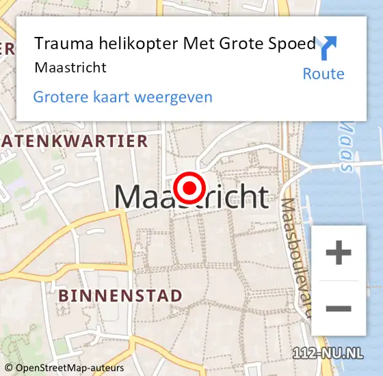 Locatie op kaart van de 112 melding: Trauma helikopter Met Grote Spoed Naar Maastricht op 29 april 2023 19:06