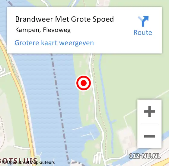 Locatie op kaart van de 112 melding: Brandweer Met Grote Spoed Naar Kampen, Flevoweg op 29 april 2023 19:22