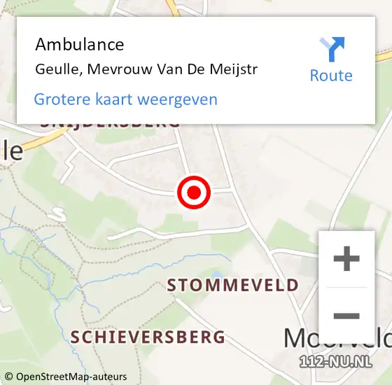 Locatie op kaart van de 112 melding: Ambulance Geulle, Mevrouw Van De Meijstr op 23 augustus 2014 20:35