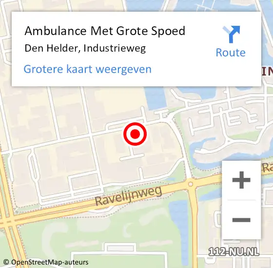Locatie op kaart van de 112 melding: Ambulance Met Grote Spoed Naar Den Helder, Industrieweg op 29 april 2023 21:34