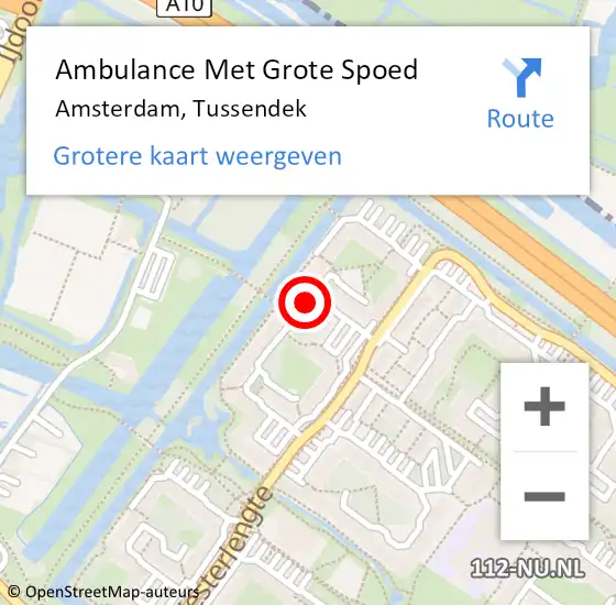 Locatie op kaart van de 112 melding: Ambulance Met Grote Spoed Naar Amsterdam, Tussendek op 29 april 2023 21:53