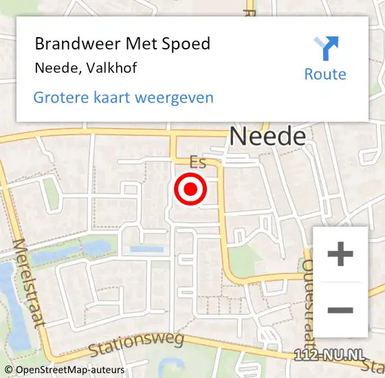 Locatie op kaart van de 112 melding: Brandweer Met Spoed Naar Neede, Valkhof op 29 april 2023 22:38