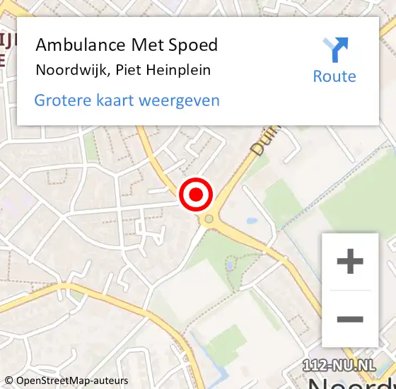 Locatie op kaart van de 112 melding: Ambulance Met Spoed Naar Noordwijk, Piet Heinplein op 29 april 2023 22:50