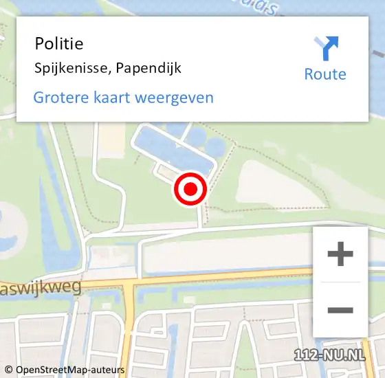 Locatie op kaart van de 112 melding: Politie Spijkenisse, Papendijk op 29 april 2023 22:51