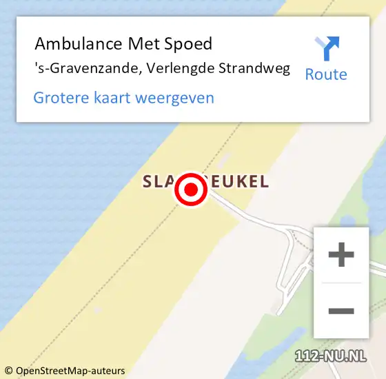 Locatie op kaart van de 112 melding: Ambulance Met Spoed Naar 's-Gravenzande, Verlengde Strandweg op 30 april 2023 00:50