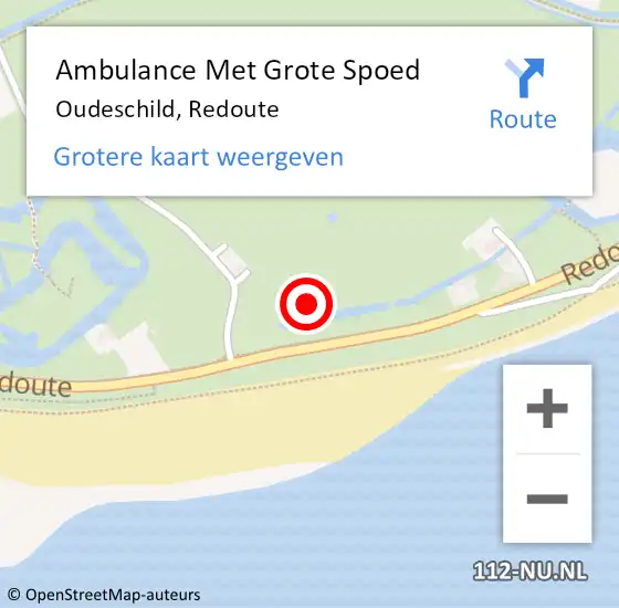 Locatie op kaart van de 112 melding: Ambulance Met Grote Spoed Naar Oudeschild, Redoute op 30 april 2023 06:39