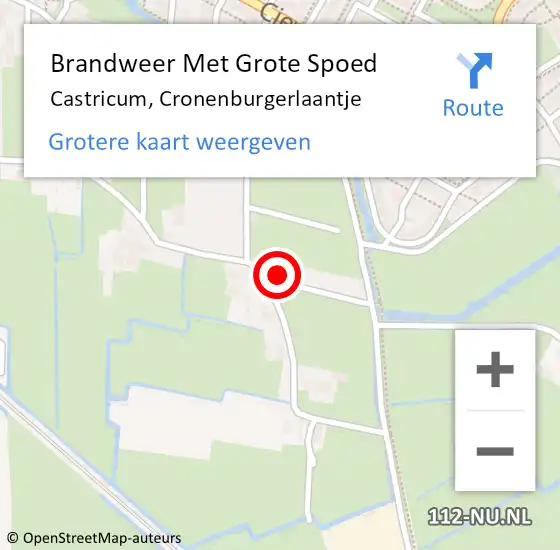 Locatie op kaart van de 112 melding: Brandweer Met Grote Spoed Naar Castricum, Cronenburgerlaantje op 30 april 2023 07:17