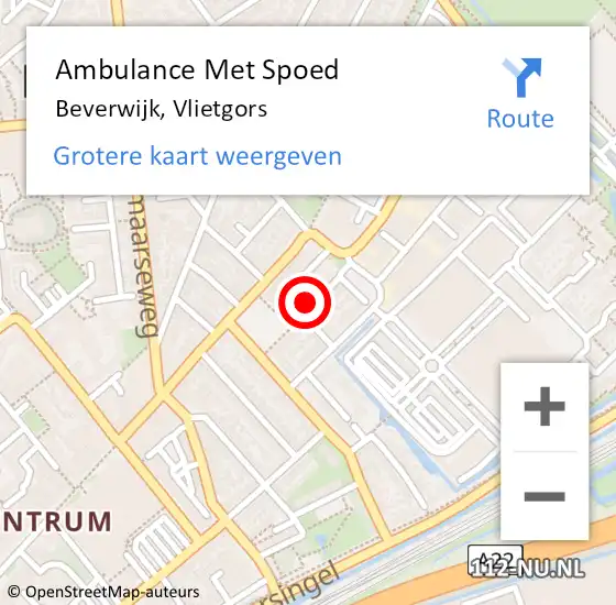 Locatie op kaart van de 112 melding: Ambulance Met Spoed Naar Beverwijk, Vlietgors op 30 april 2023 10:13