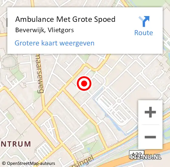Locatie op kaart van de 112 melding: Ambulance Met Grote Spoed Naar Beverwijk, Vlietgors op 30 april 2023 10:15