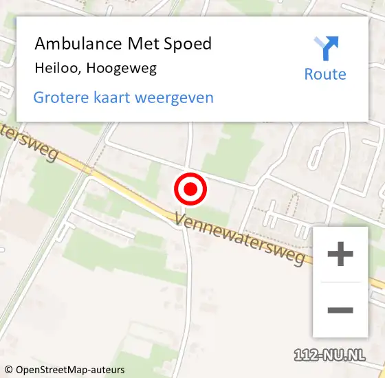 Locatie op kaart van de 112 melding: Ambulance Met Spoed Naar Heiloo, Hoogeweg op 30 april 2023 11:14
