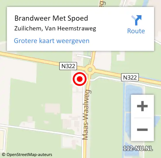 Locatie op kaart van de 112 melding: Brandweer Met Spoed Naar Zuilichem, Van Heemstraweg op 23 augustus 2014 21:49