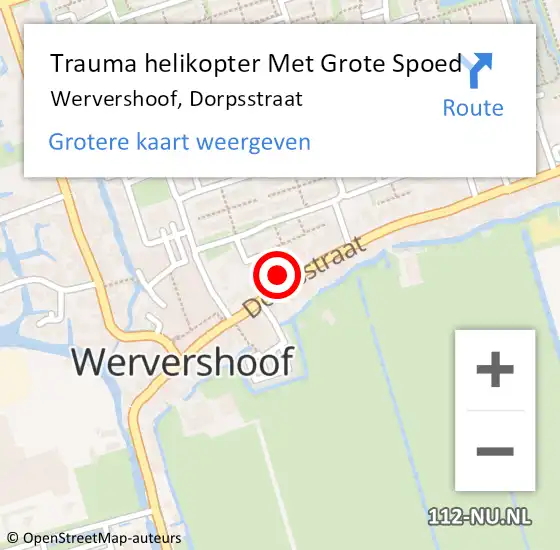 Locatie op kaart van de 112 melding: Trauma helikopter Met Grote Spoed Naar Wervershoof, Dorpsstraat op 30 april 2023 12:31