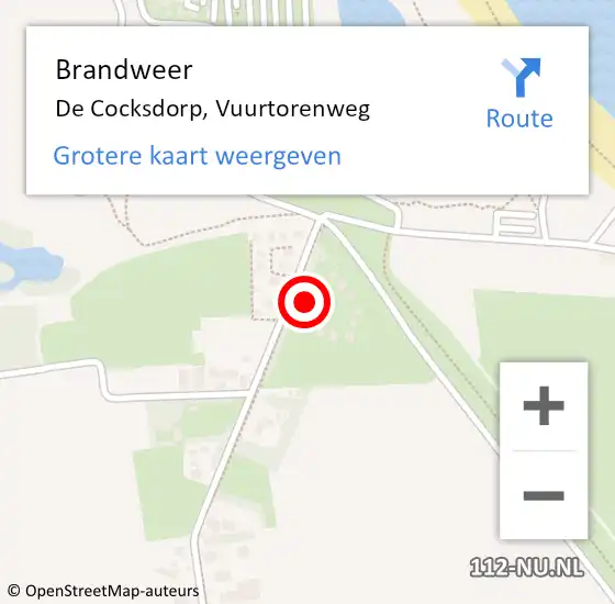 Locatie op kaart van de 112 melding: Brandweer De Cocksdorp, Vuurtorenweg op 30 april 2023 12:55