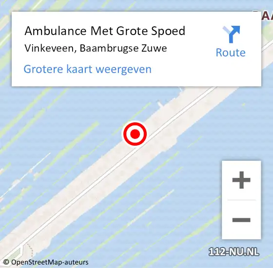 Locatie op kaart van de 112 melding: Ambulance Met Grote Spoed Naar Vinkeveen, Baambrugse Zuwe op 30 april 2023 12:57