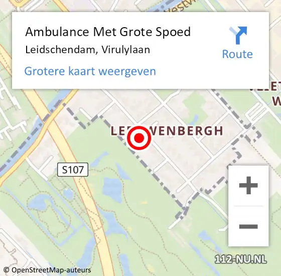 Locatie op kaart van de 112 melding: Ambulance Met Grote Spoed Naar Leidschendam, Virulylaan op 30 april 2023 13:09