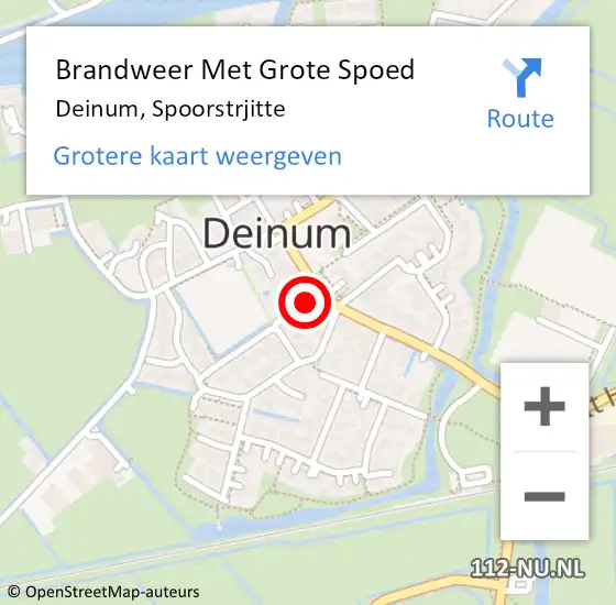 Locatie op kaart van de 112 melding: Brandweer Met Grote Spoed Naar Deinum, Spoorstrjitte op 30 april 2023 13:19